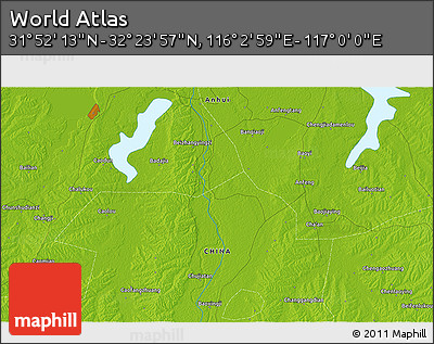 Physical 3D Map of the Area around 32° 8' 5" N, 116° 31' 30" E