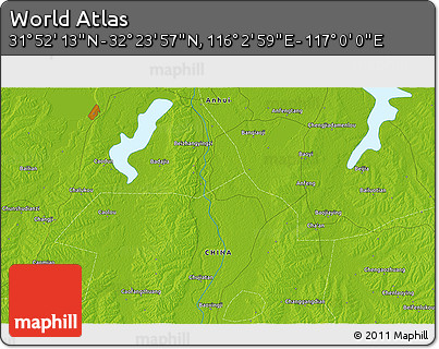 Physical 3D Map of the Area around 32° 8' 5" N, 116° 31' 30" E