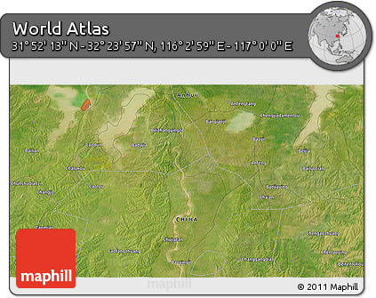 Satellite 3D Map of the Area around 32° 8' 5" N, 116° 31' 30" E