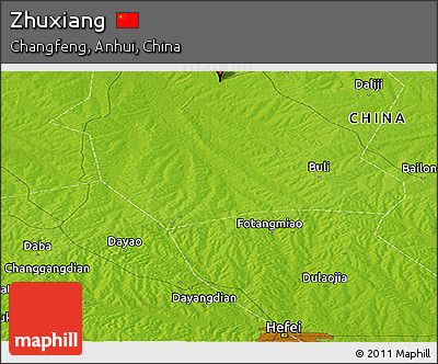 Physical Panoramic Map of Zhuxiang