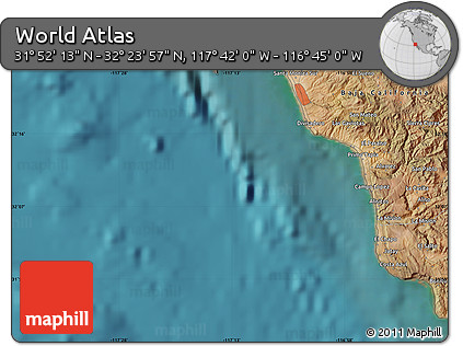 Satellite Map of the Area around 32° 8' 5" N, 117° 13' 29" W