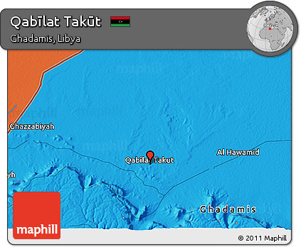 Political 3D Map of Qabīlat Takūt