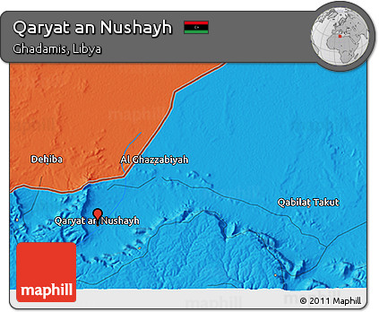 Political 3D Map of Qaryat An Nushayh