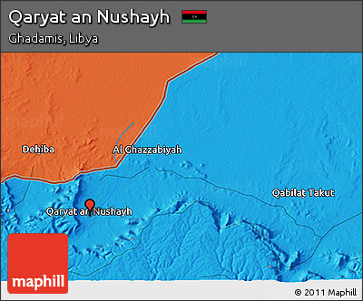 Political 3D Map of Qaryat An Nushayh
