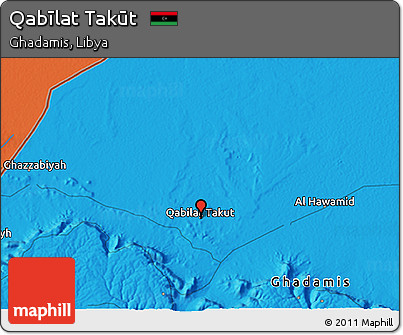 Political 3D Map of Qabīlat Takūt
