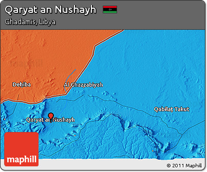 Political 3D Map of Qaryat An Nushayh