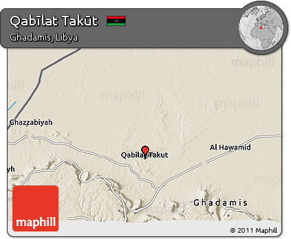 Shaded Relief 3D Map of Qabīlat Takūt