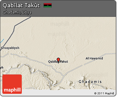 Shaded Relief 3D Map of Qabīlat Takūt