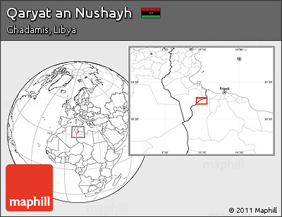 Blank Location Map of Qaryat An Nushayh