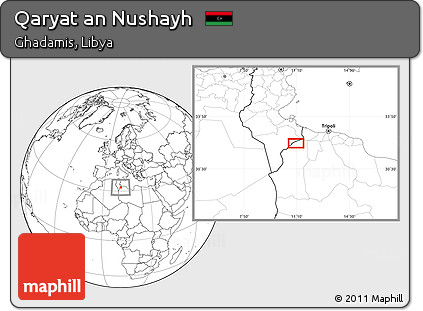 Blank Location Map of Qaryat An Nushayh