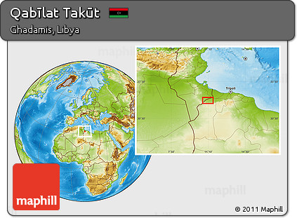 Physical Location Map of Qabīlat Takūt
