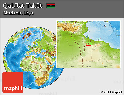 Physical Location Map of Qabīlat Takūt