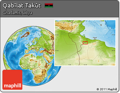 Physical Location Map of Qabīlat Takūt