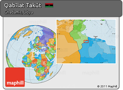 Political Location Map of Qabīlat Takūt