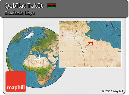 Satellite Location Map of Qabīlat Takūt