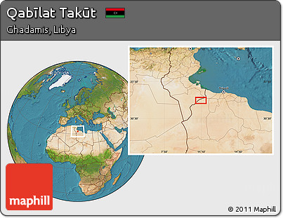 Satellite Location Map of Qabīlat Takūt