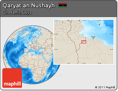 Shaded Relief Location Map of Qaryat An Nushayh