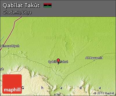 Physical Map of Qabīlat Takūt