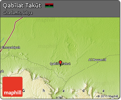 Physical Map of Qabīlat Takūt