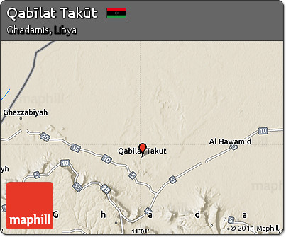 Shaded Relief Map of Qabīlat Takūt