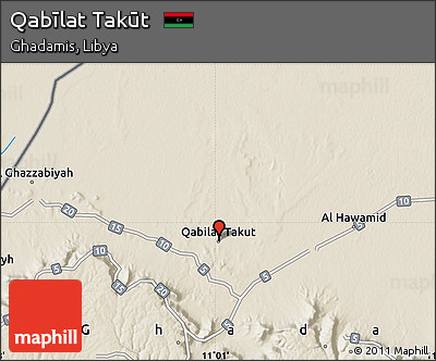 Shaded Relief Map of Qabīlat Takūt