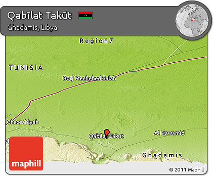 Physical Panoramic Map of Qabīlat Takūt
