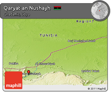 Physical Panoramic Map of Qaryat An Nushayh