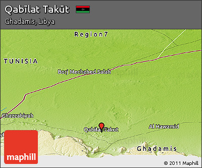 Physical Panoramic Map of Qabīlat Takūt
