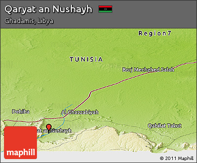 Physical Panoramic Map of Qaryat An Nushayh