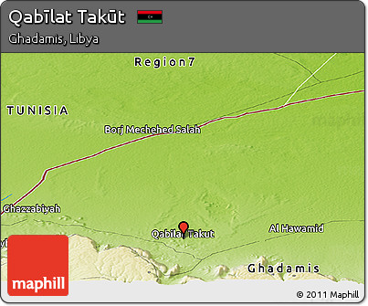 Physical Panoramic Map of Qabīlat Takūt