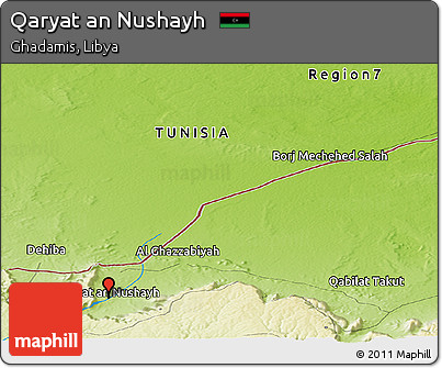Physical Panoramic Map of Qaryat An Nushayh