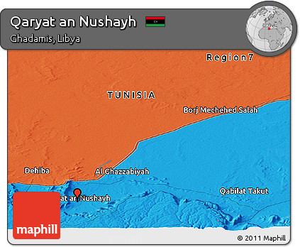 Political Panoramic Map of Qaryat An Nushayh