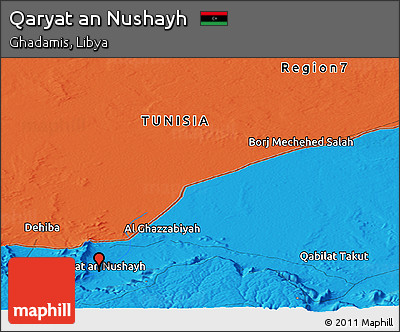 Political Panoramic Map of Qaryat An Nushayh