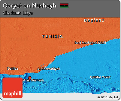Political Panoramic Map of Qaryat An Nushayh