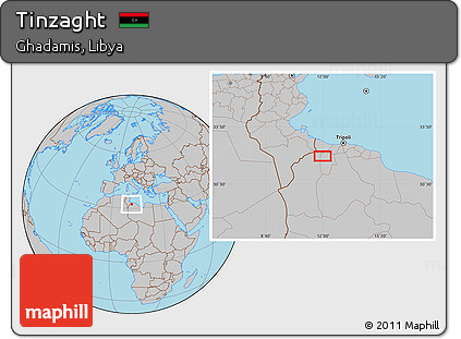 Gray Location Map of Tinzaght