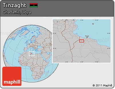 Gray Location Map of Tinzaght