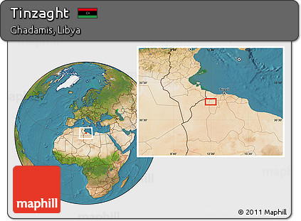 Satellite Location Map of Tinzaght