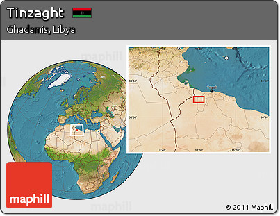 Satellite Location Map of Tinzaght