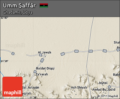 Shaded Relief Map of Umm Şaffār