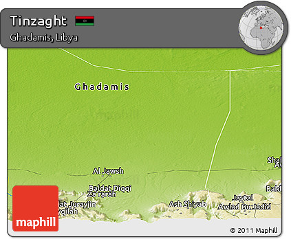 Physical Panoramic Map of Tinzaght