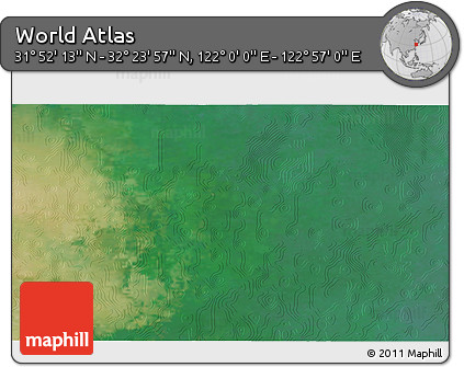 Satellite 3D Map of the Area around 32° 8' 5" N, 122° 28' 29" E