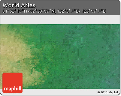 Satellite 3D Map of the Area around 32° 8' 5" N, 122° 28' 29" E