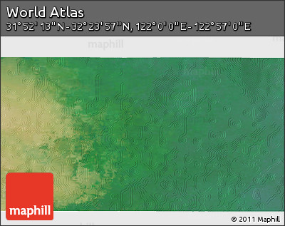 Satellite 3D Map of the Area around 32° 8' 5" N, 122° 28' 29" E