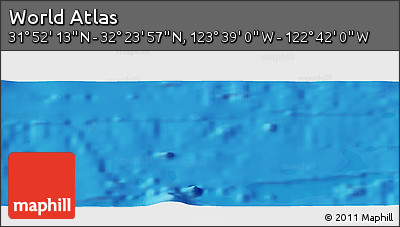 Political Panoramic Map of the Area around 32° 8' 5" N, 123° 10' 30" W