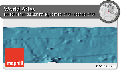 Satellite Panoramic Map of the Area around 32° 8' 5" N, 123° 10' 30" W