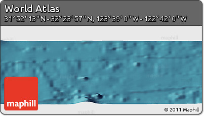Satellite Panoramic Map of the Area around 32° 8' 5" N, 123° 10' 30" W