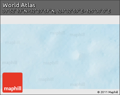 Physical 3D Map of the Area around 32° 8' 5" N, 125° 1' 30" E