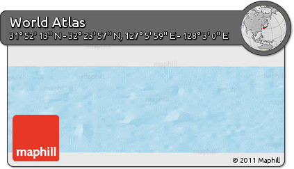 Physical Panoramic Map of the Area around 32° 8' 5" N, 127° 34' 30" E