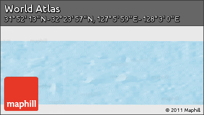 Physical Panoramic Map of the Area around 32° 8' 5" N, 127° 34' 30" E