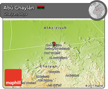 Physical 3D Map of Abū Ghaylān